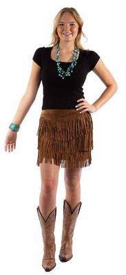 SCULLY CINNAMON FRINGE SKIRT