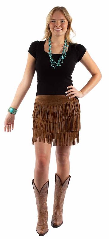 Scully Cinnamon Fringe Skirt