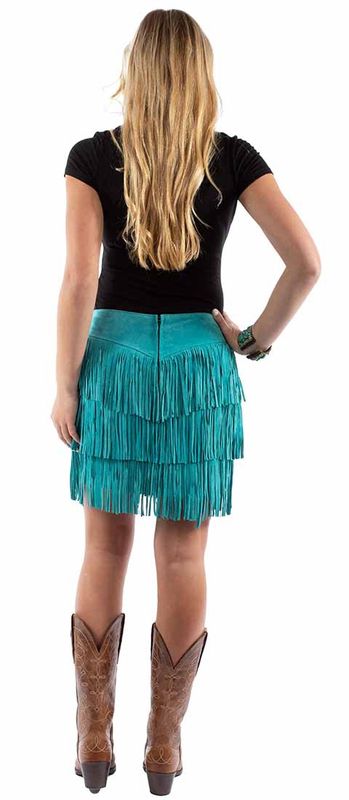 Scully Turquoise Fringe Skirt