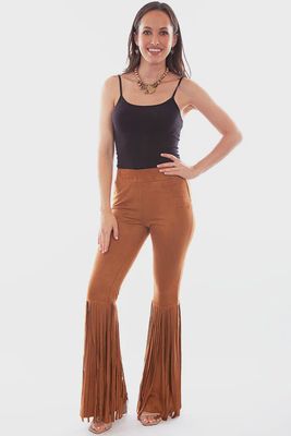 SCULLY HC771 FRINGE BELL BOTTOM PANTS CAMEL