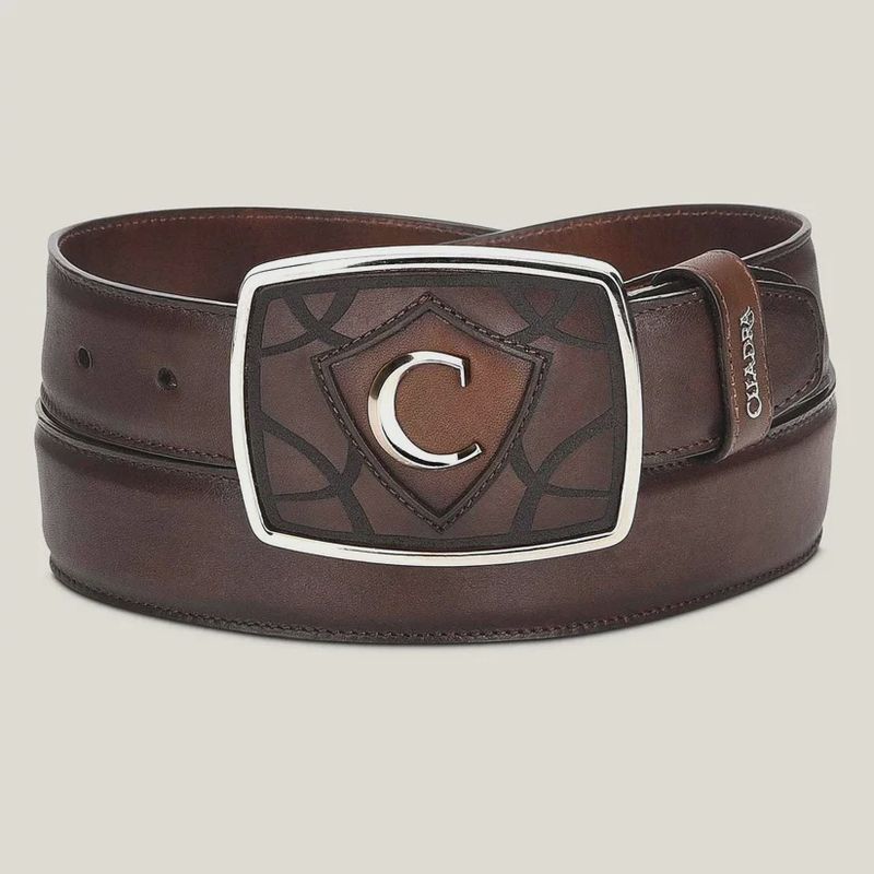 Cuadra Leather Western Belt Brown
