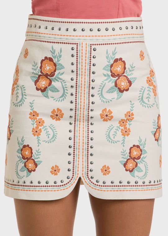ROCK&amp;ROLL FLORAL PRINT SKIRT