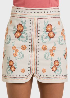 ROCK&amp;ROLL FLORAL PRINT SKIRT
