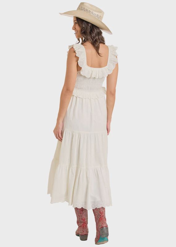 Rock &amp; Roll  BWD0R06319 Women  Tiered  Eyelet  Dress  Natural