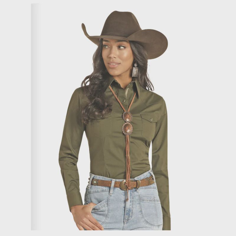 Panhandle Ladies Solid Poplin Shirt