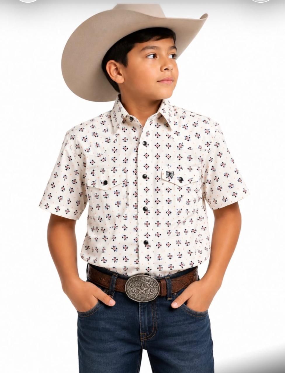 The  American  West   53K/24 Printed  Shirt  Beige