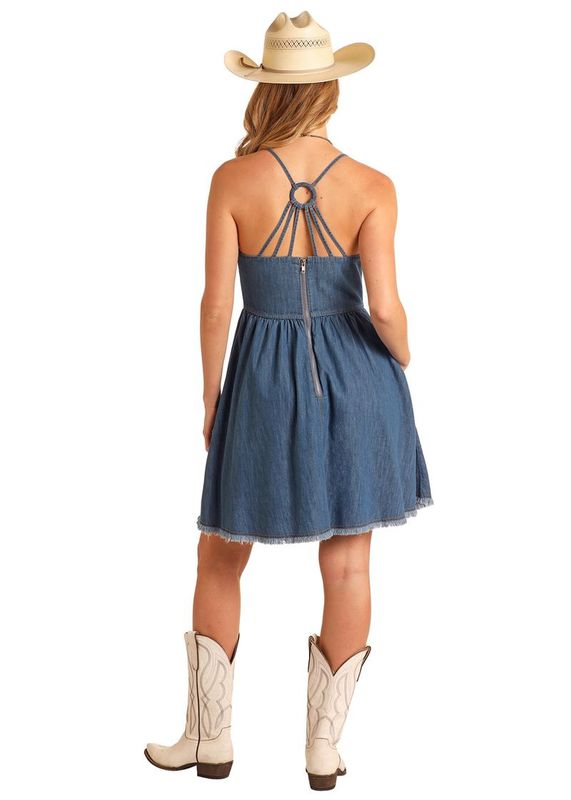 Rock  &amp; Roll  BWD0R05914 Denim  Mini Dress  Sky  Blue
