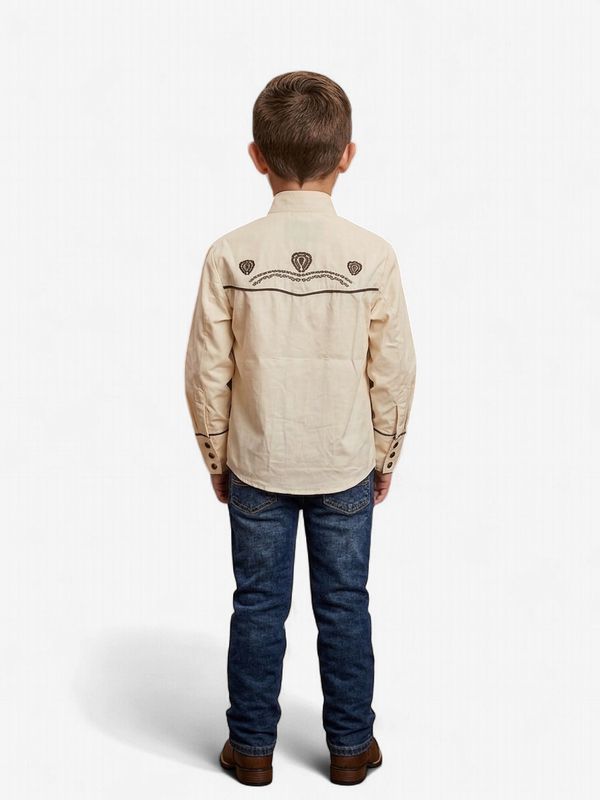 The American West 1038 Beige Embroidery Shirt