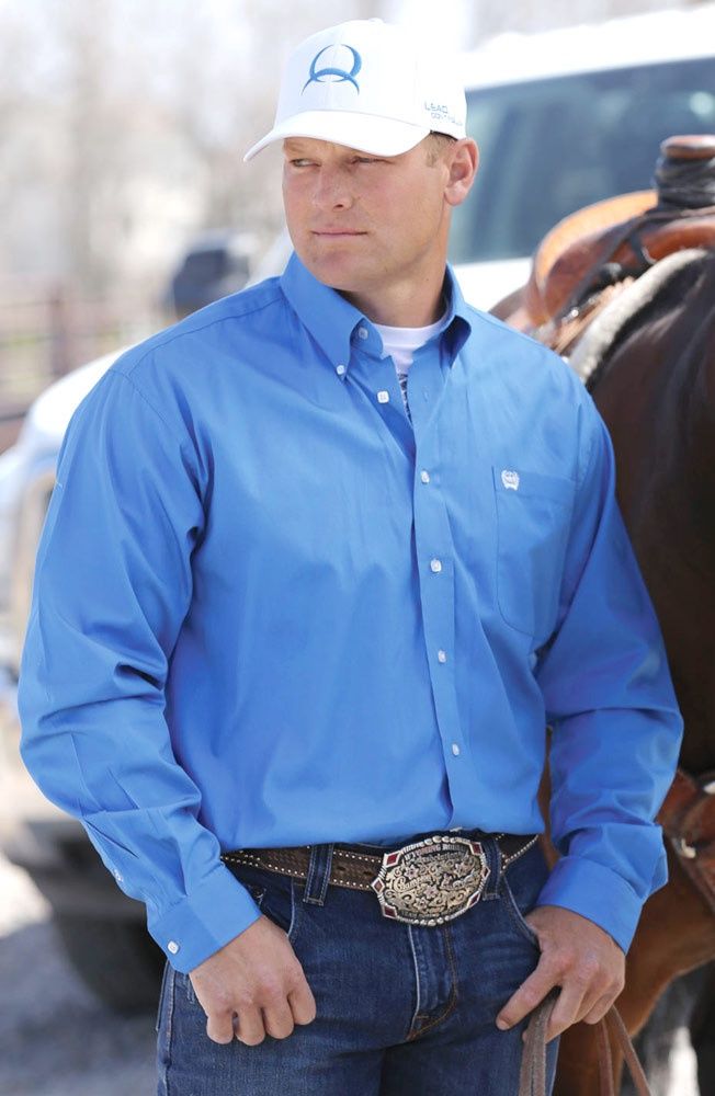 Cinch Shirt Ls Blue