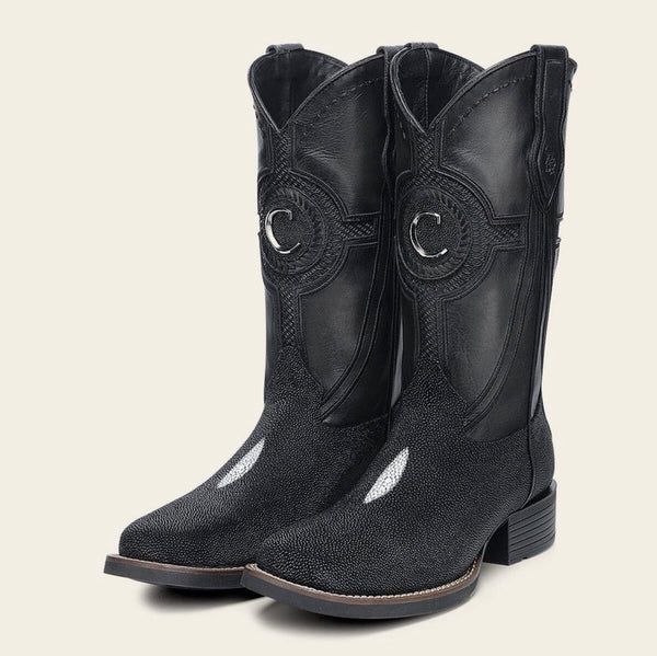 Cuadra Genuine Black Stingray Square Toe
