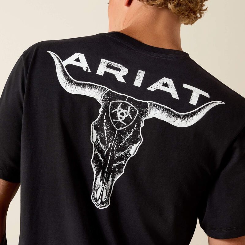 ARIAT STIPPLE STEER TSHIRT BLACK