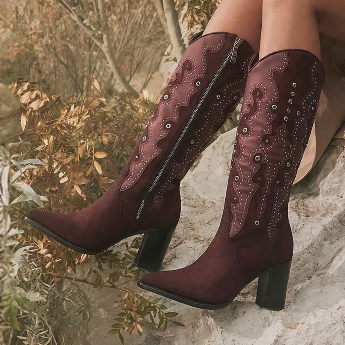 Cuadra Wine Suede Cristals