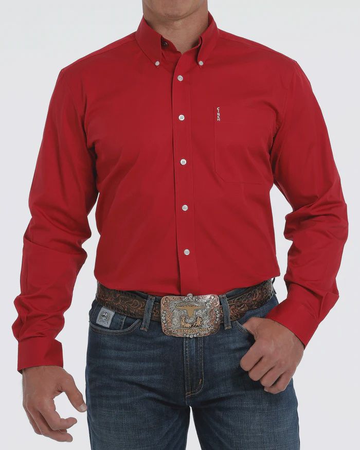 Cinch Solid Red Shirt
