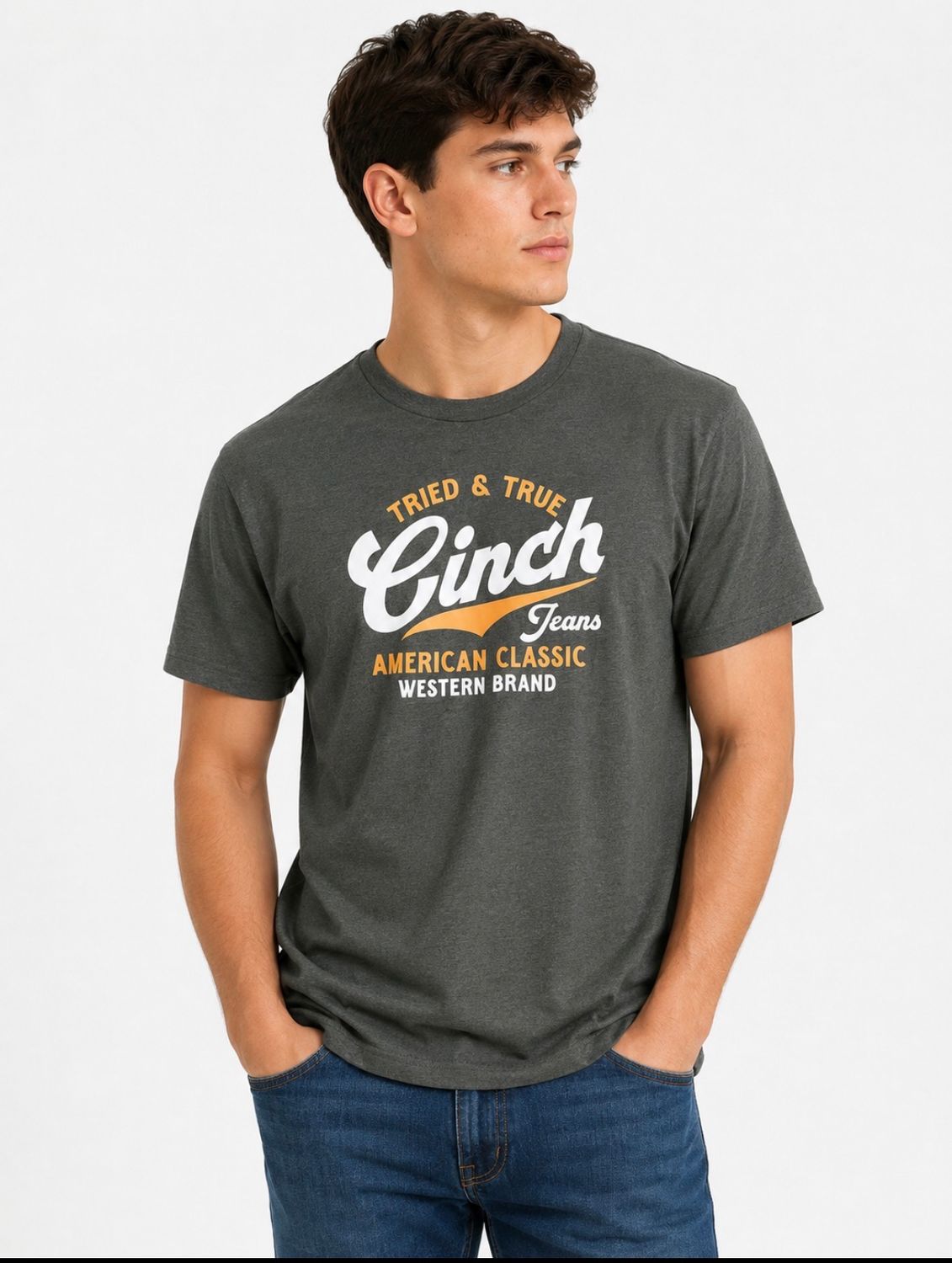 Cinch  Printed Olive Tee