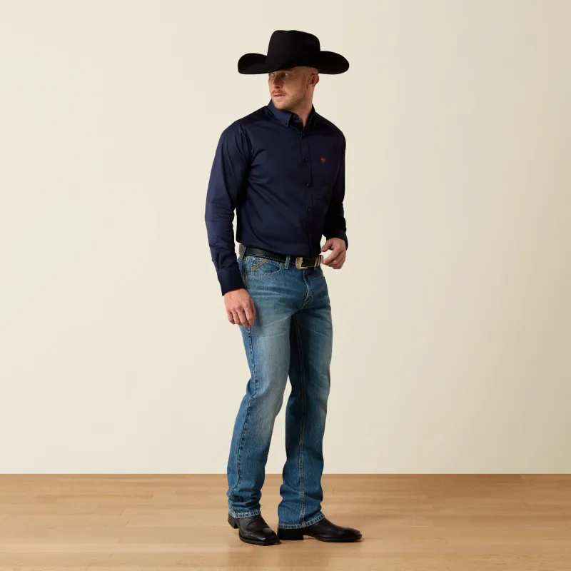 Ariat Solid Twill Ls Shirt Navy