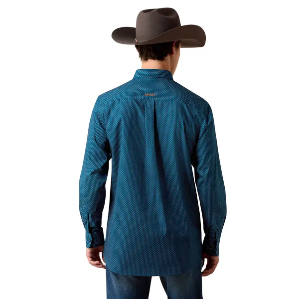 Ariat Claude Ftd Ls Shirt Sailor Blue Micro Geometric Pr