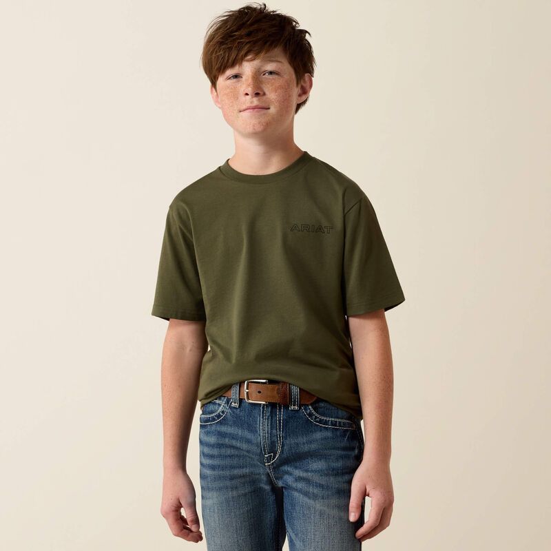 Ariat 10079615 Rust Serape Shield  Boys Tshirt