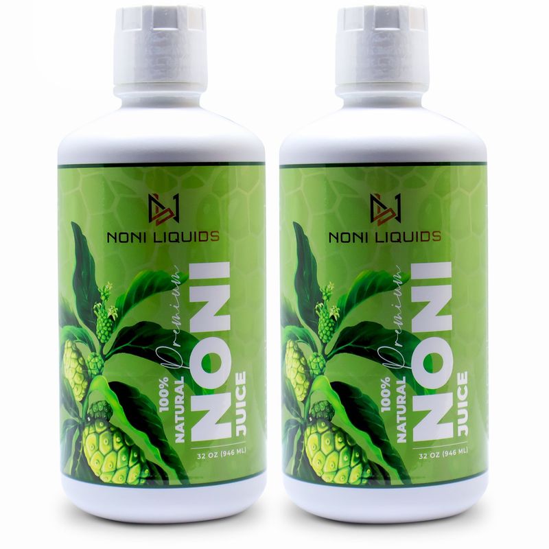 2 Pack x 32 oz Noni Juice: 100% Noni Juice. No Added  Ingredients. No Additives. No Added Sugar. All-Natural Juice made with premium noni fruit.