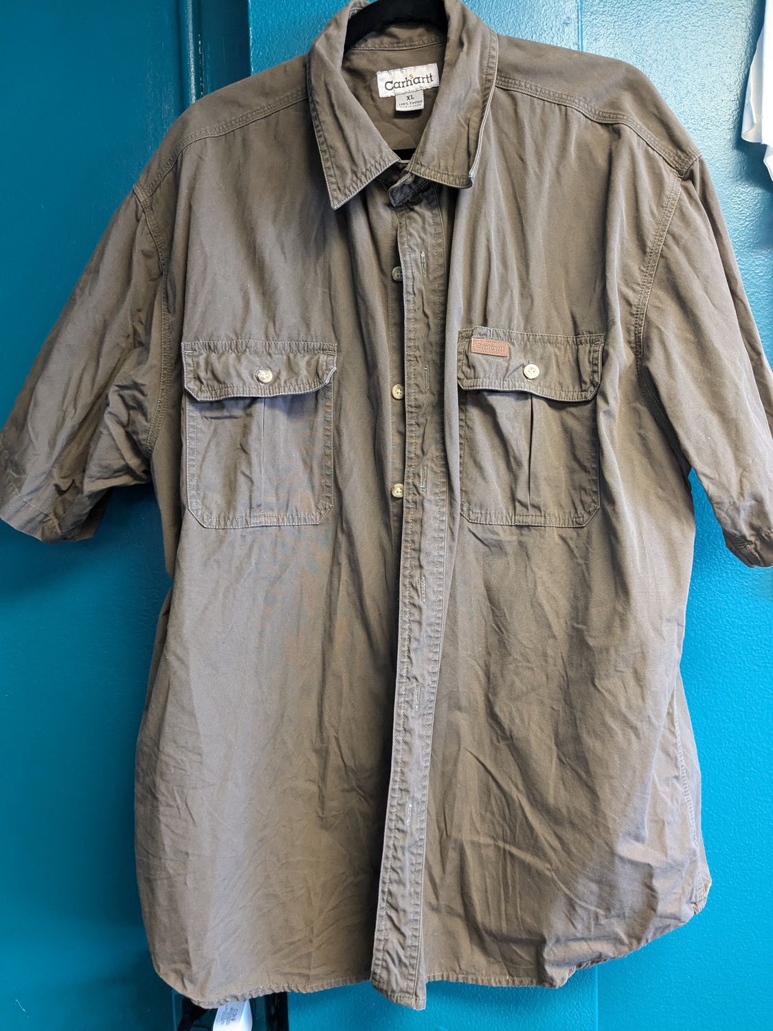 Carhartt - Short Sleeve Button-Up Shirt - Brown - XL