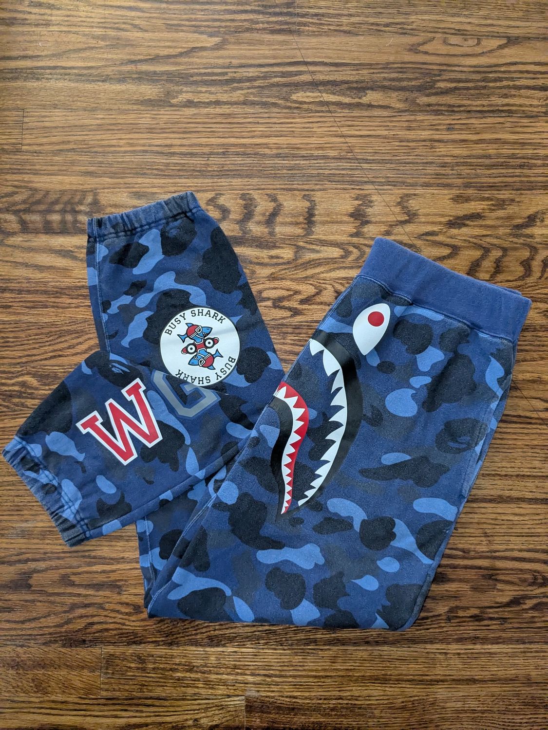 Bape - Blue Camo Shark Pants - L