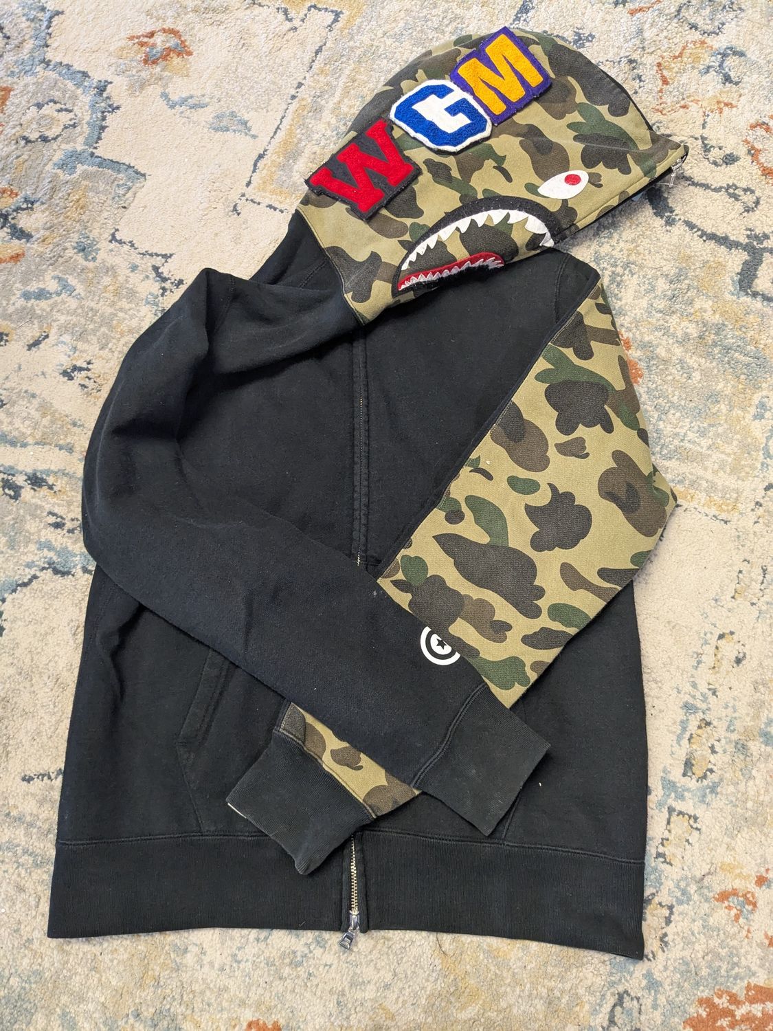 Bape Shark Hoodie - Green Camo/Black – L