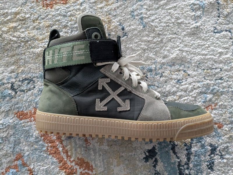 Off-White Camo Green Industrial High Tops - 43