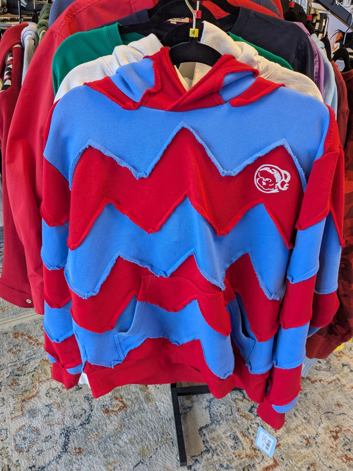 Sicko Born From Pain Red/Blue Zigzag Hoodie – L