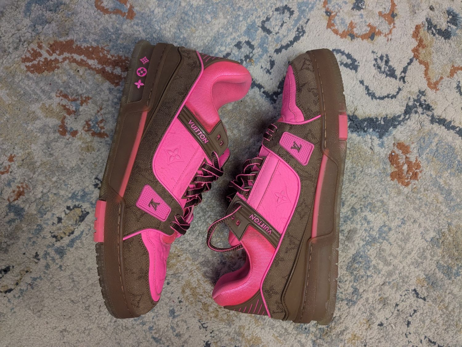 LV Pink/Brown Trainers – 10.5 (no box)