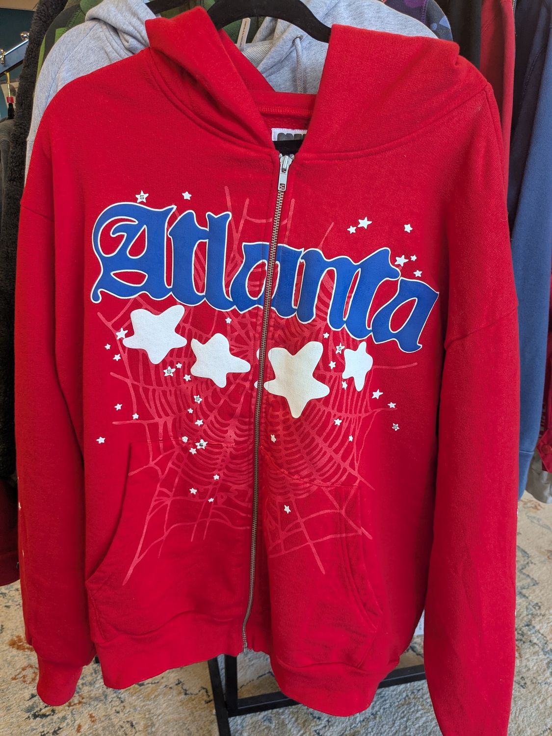 Sp5der Red Atlanta Zip Hoodie – M
