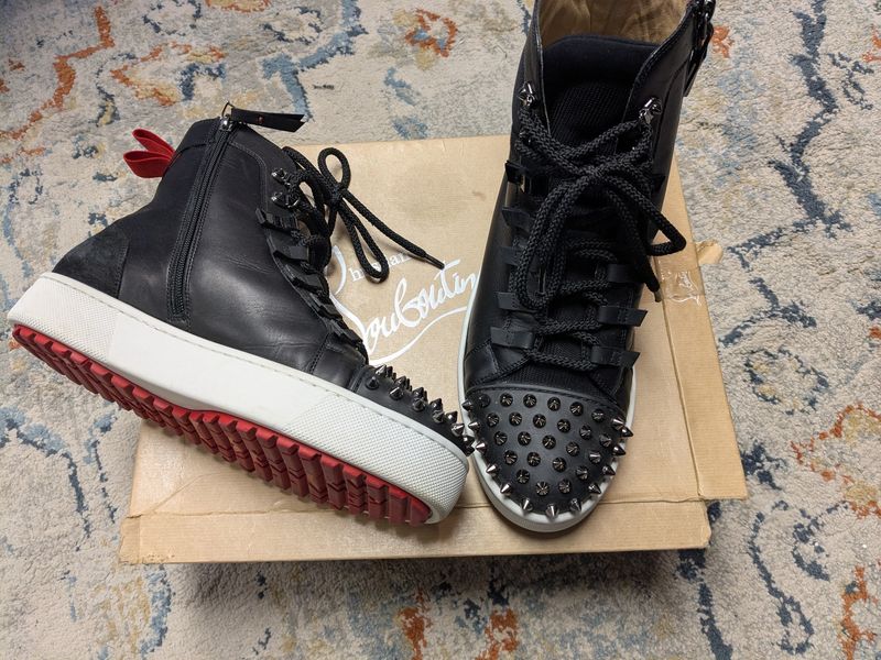 Louboutin High-Top Spikes Black (w/box) - 44 (11 US)
