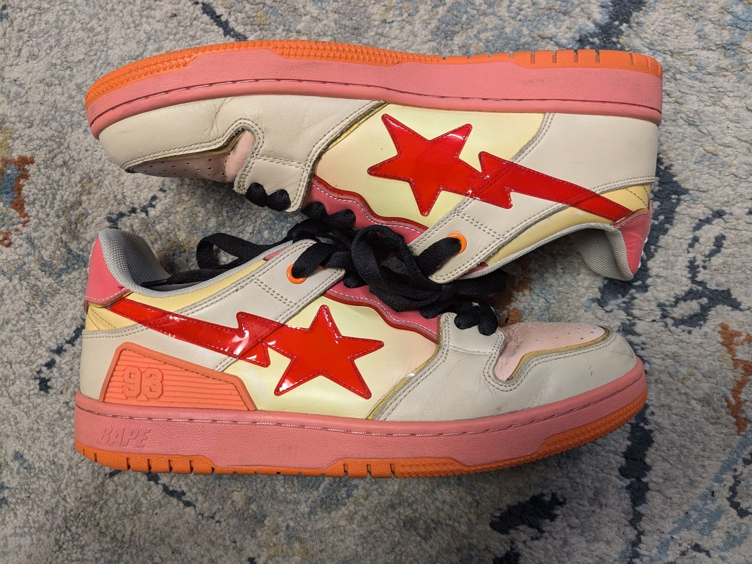 Bape - Sk8 Sta Sneakers – Salmon/Red (no box) - 9