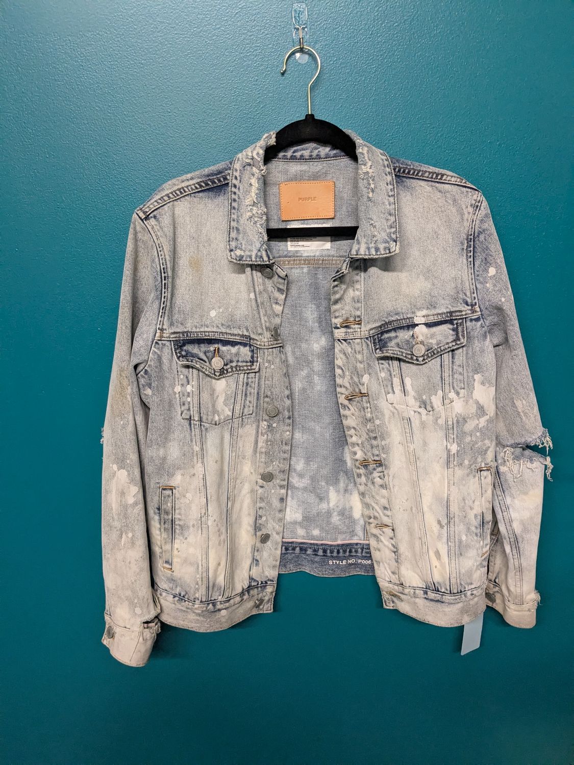 Purple Brand Distressed Denim Jacket - M