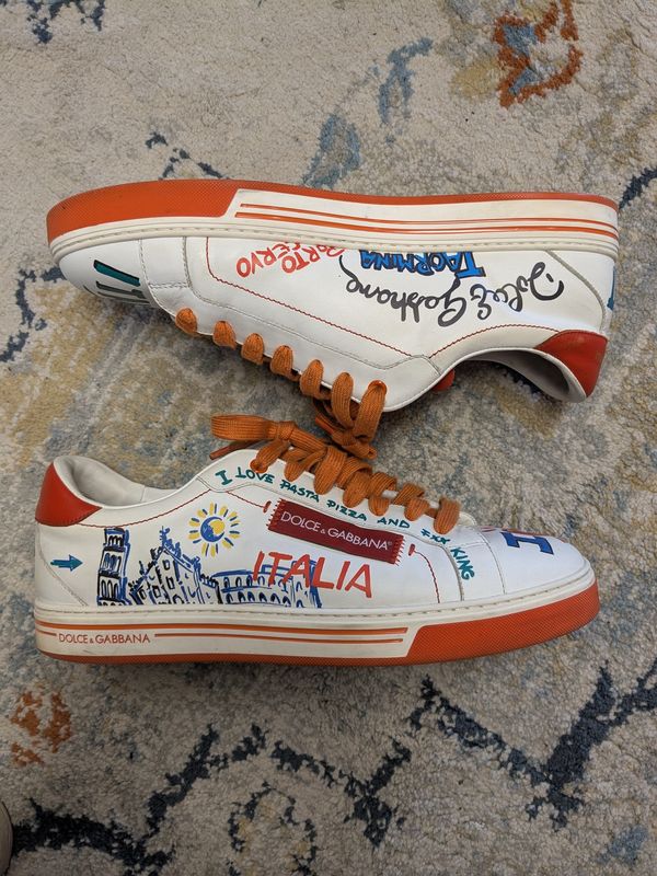 Dolce &amp; Gabbana Low White/Multicolor Portofino (w/ box) - 10