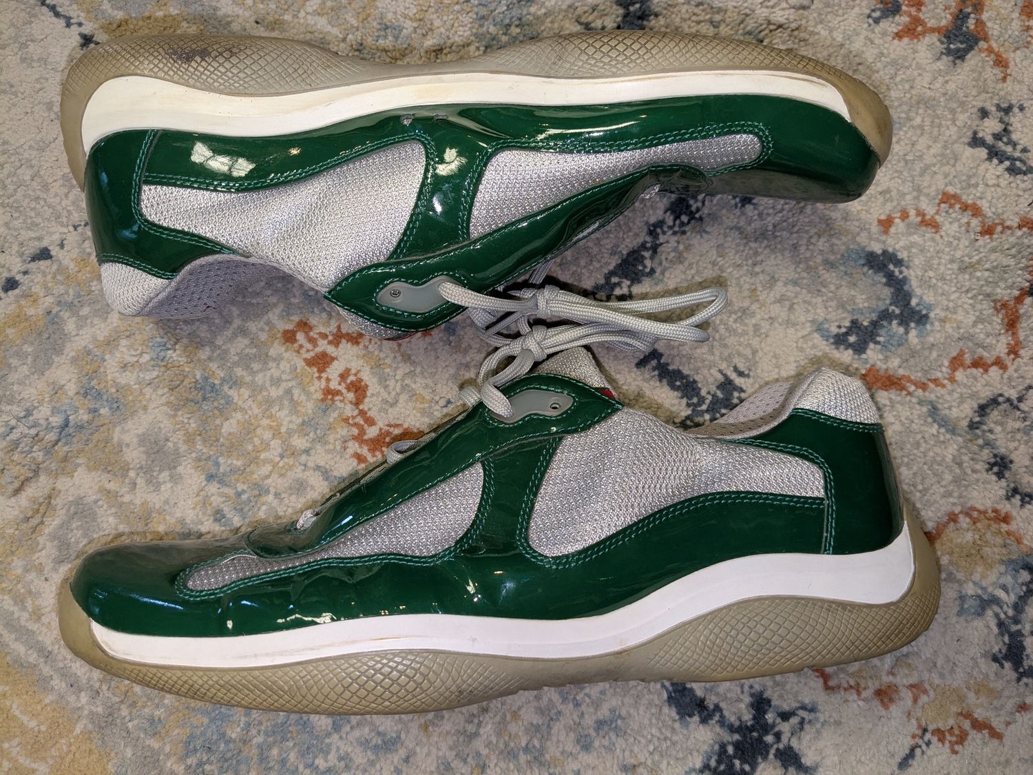 Prada America&#39;s Cup Green/Silver Sneakers