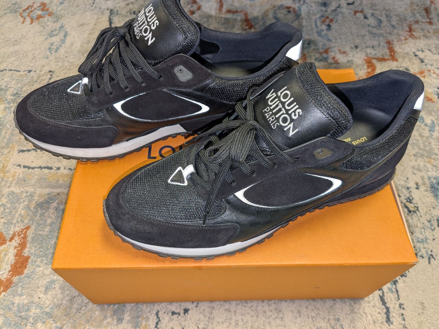 Louis Vuitton Run Away Black Sneakers (w/box)