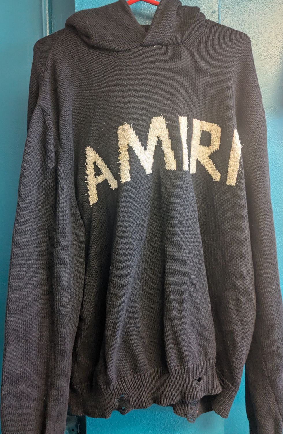 Amiri - Knit Hoodie  - Black - L