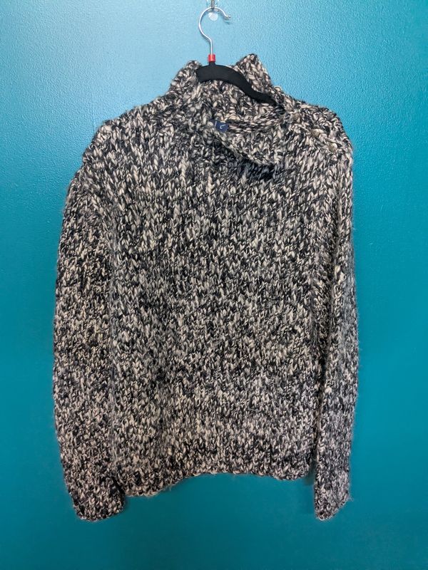 Ralph Lauren - Hand Knit Wool Sweater - Black/White - L