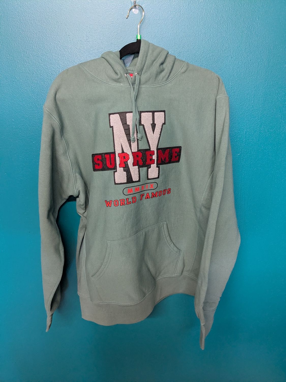 Supreme NY Hoodie Teal