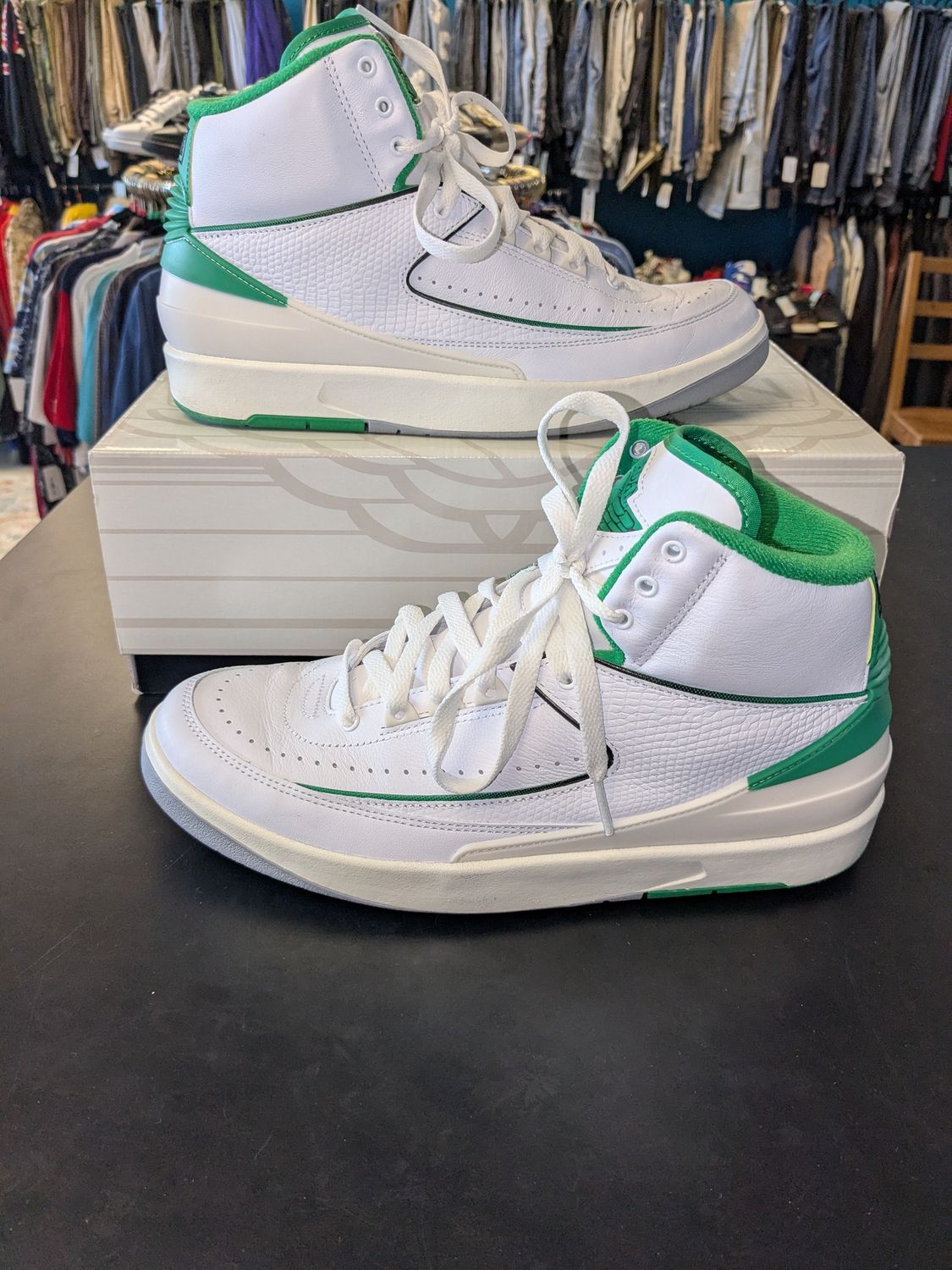 Jordan 2 White/Lucky Green (box) - 9.5