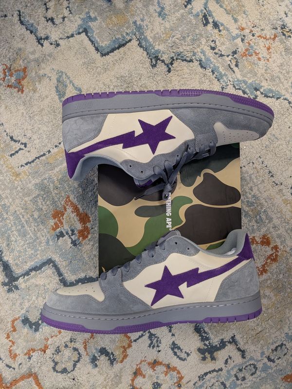 Bape Court Sta - Mist Grey Royal Purple (DS with box)