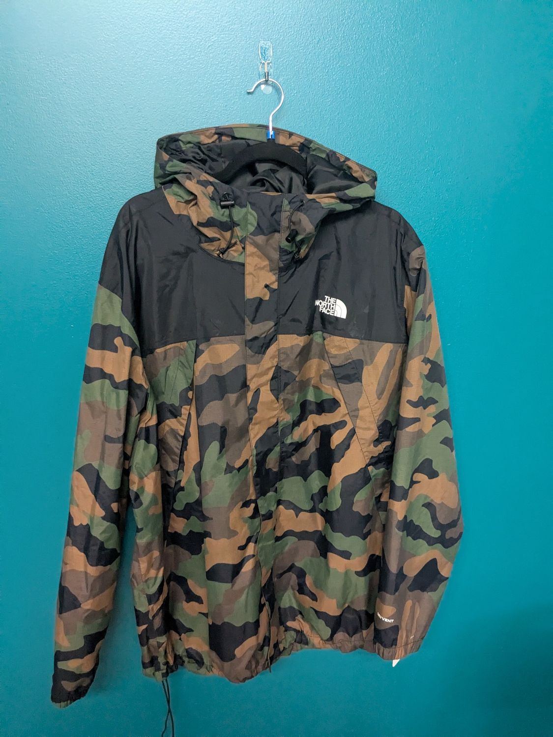 North Face Camo Hooded Windbreaker