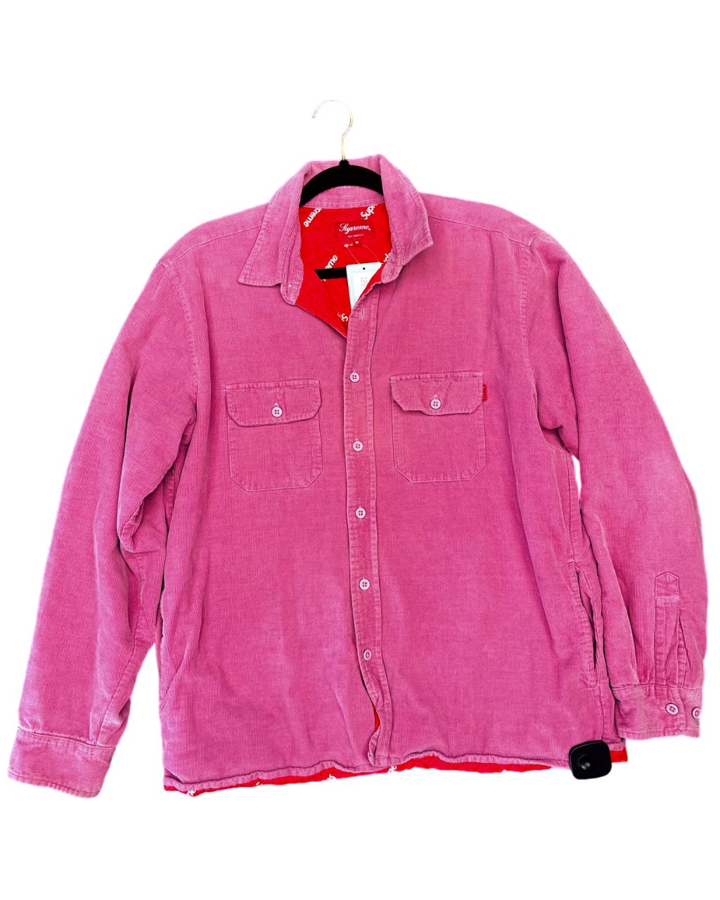 Supreme - Corduroy Quilted Shirt/Jacket - Pink