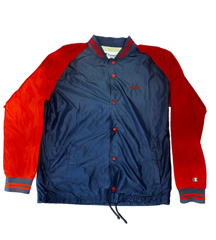 Supreme x Champion Warm-Up Jacket Orange Blue