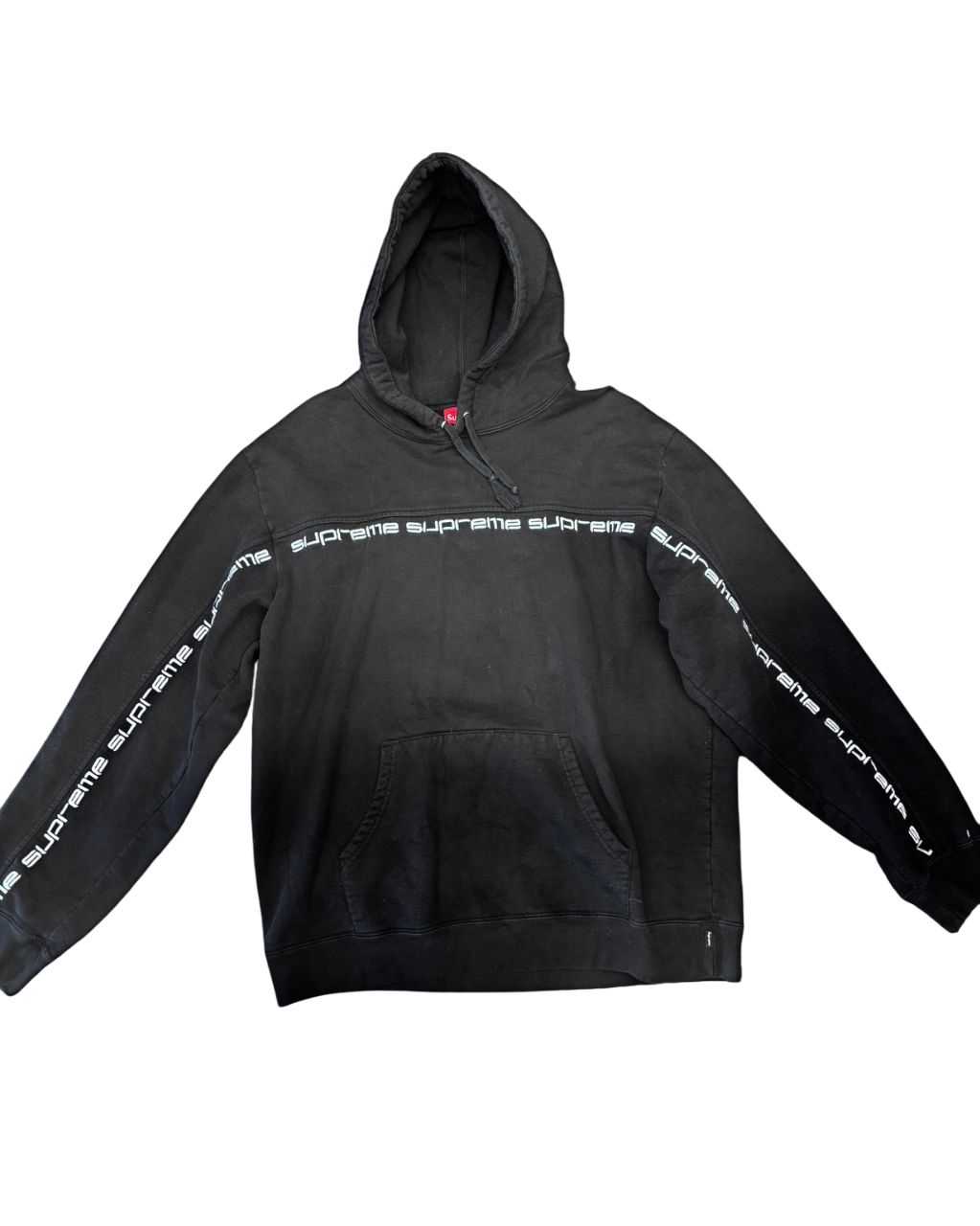 Supreme Text Stripe Hoodie (XL)