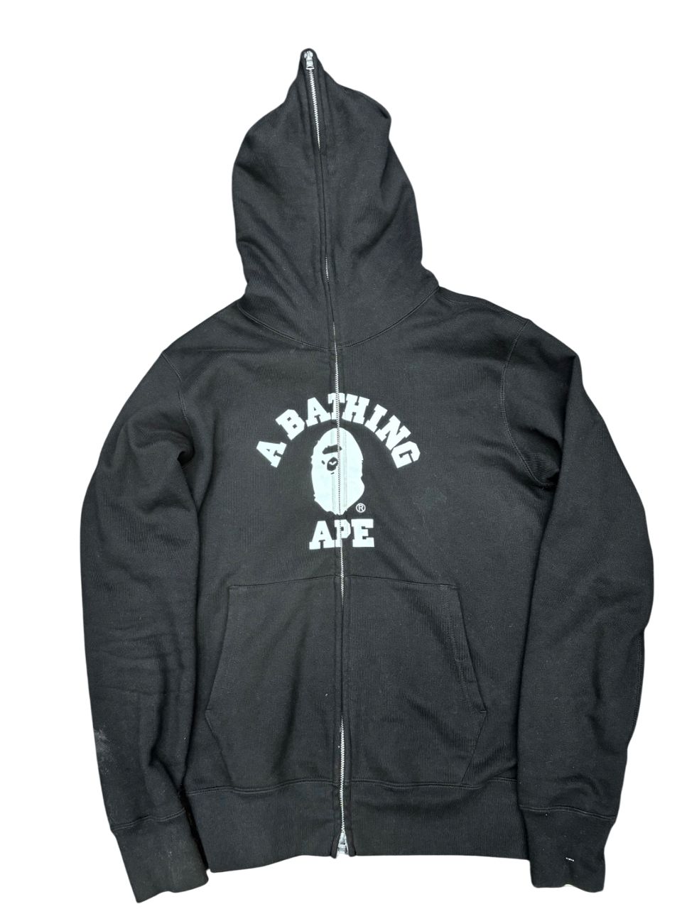 Bape Black White Ape Head Full Zip Hoodie Sz M