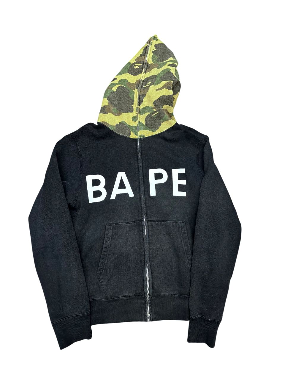 Bape Shark Hoodie – Green Camo/Black - M