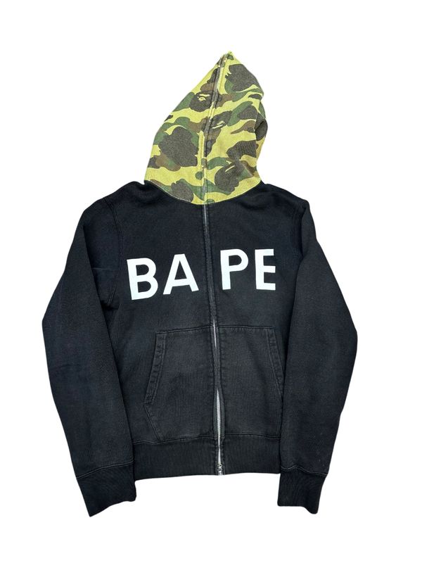 Bape Shark Hoodie – Green Camo/Black - M