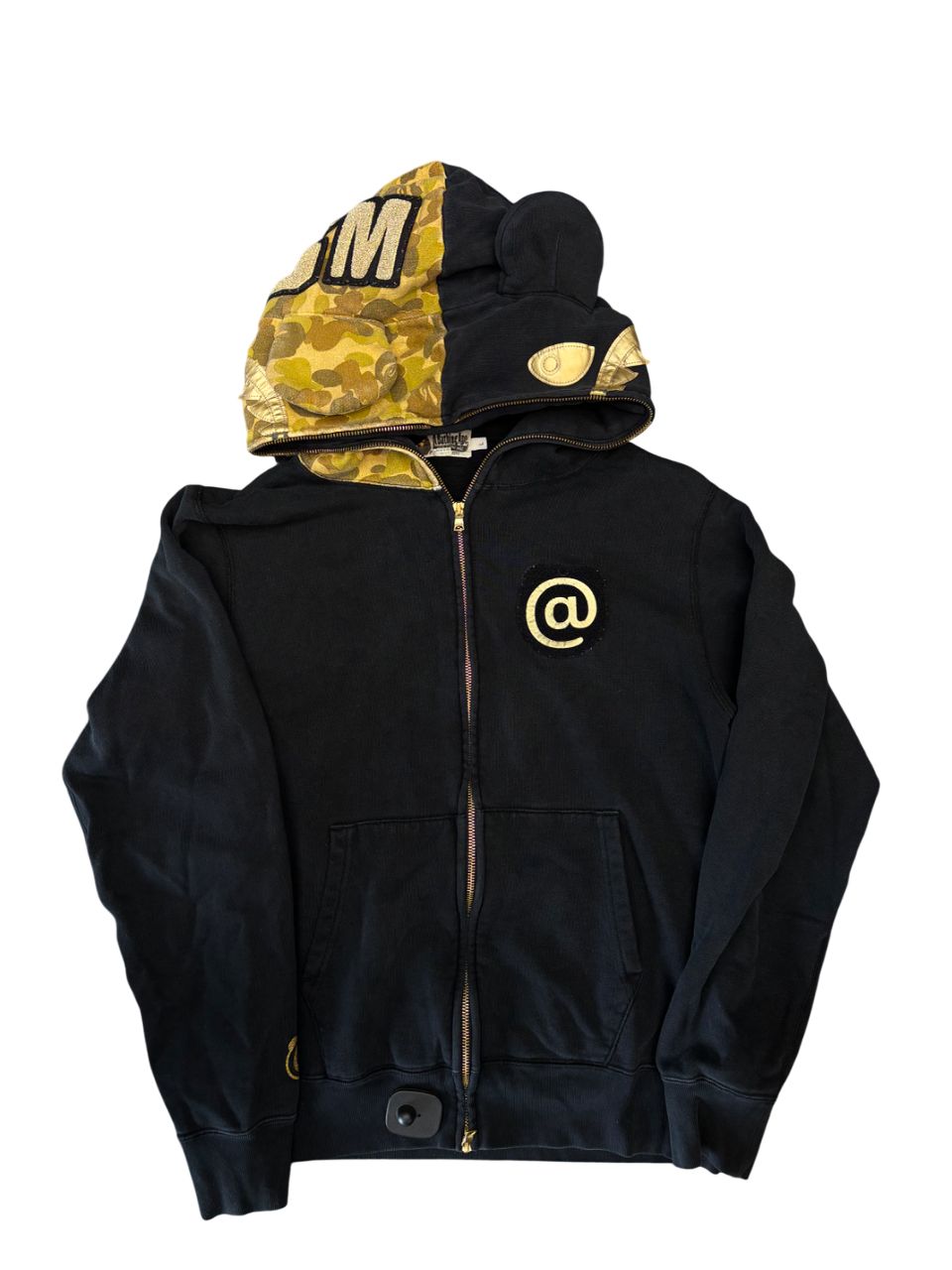 Bape Bearbrick Black/Gold Sz:L