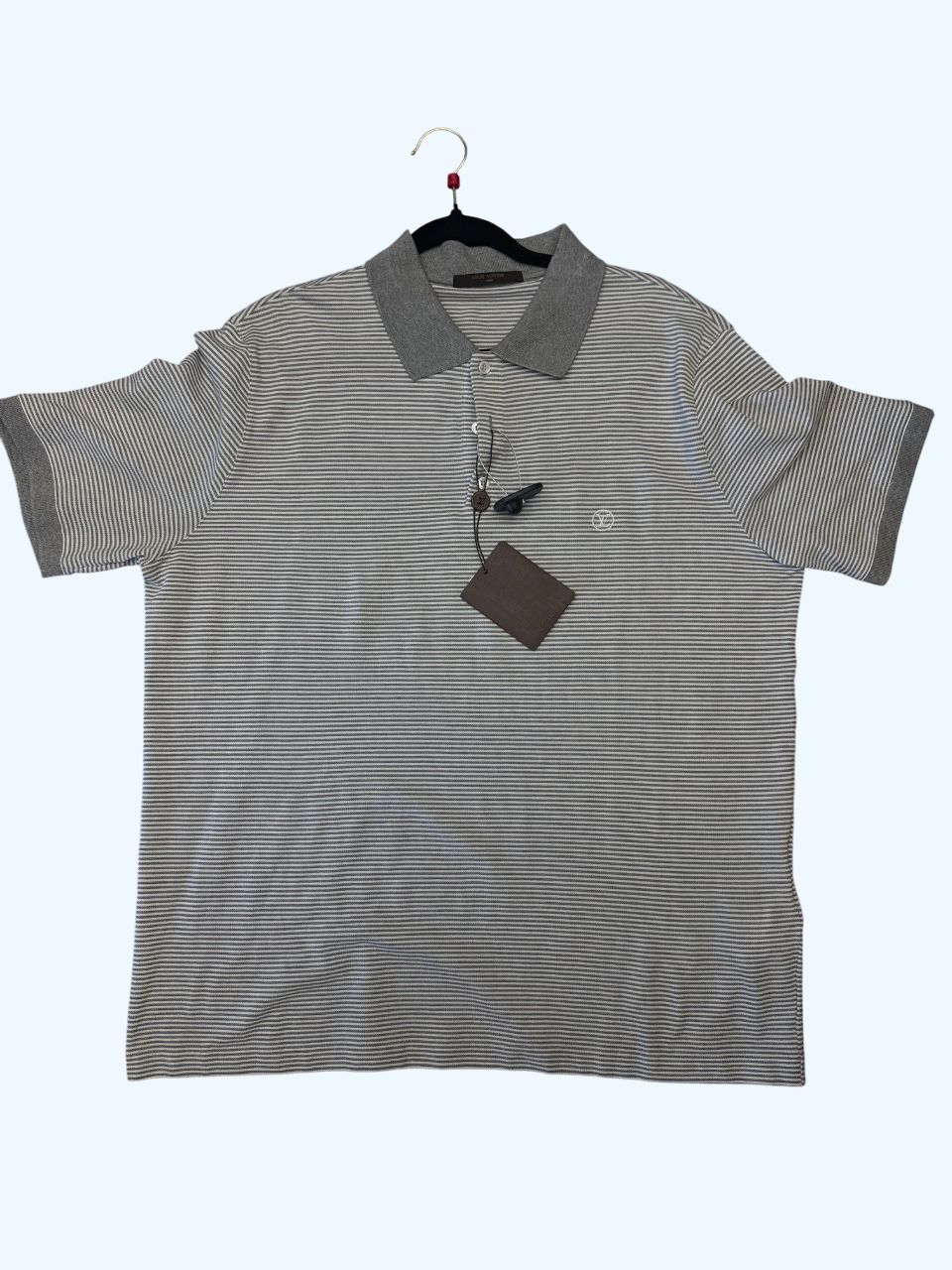 LV Polo Grey/White Stripe Sz:2XL