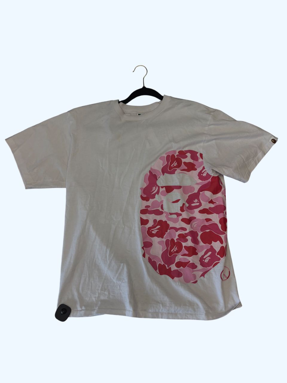 Bape White/Pink/Red Ape Head Tee Sz XL